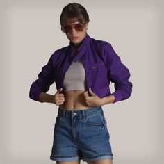 Women's Cropped Classic Iconic Racer Jacket Modern Long Sleeve Track Jacket For Spring, Sporty Summer Streetwear Outerwear, Fitted Spring Track Jacket For Streetwear, Urban Fitted Track Jacket With Pockets, Fitted Track Jacket With Pockets For Streetwear, Cropped Racer Jacket, Racer Jacket, Night Scene, Jet Set