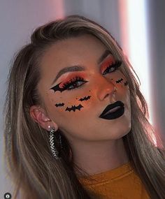 Hallowen Schminke, Halloween Eyeshadow, Pelottava Halloween, Halloween Makeup Tutorial Easy, Creative Halloween Makeup