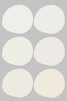 four white circles are arranged on a gray background, each with different shapes and sizes