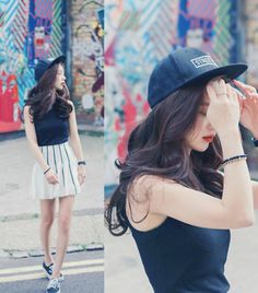 Park Seul Snapbacks Girls, Old School Hip Hop Outfits, Ulzzang Selca, Korean Hiphop, Glitter Fashion, Summer Fashions, Korean Kpop, Fashion Gallery