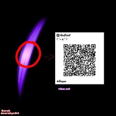 a qr code is shown in front of a black background with a red circle