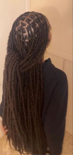 36 Inch Soft Locs Styles, Long Butterfly Locs With Color 30, Large Part Faux Locs Black Women, Styles For Fox Locs, Medium Knotless Soft Locs, Loc Ideas Black Women, Middle Part Faux Locs, 30 Inch Soft Locs Hairstyles, Soft Locs Straight