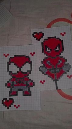 Dibujito aesthetic Spiderman Pixel Art, Square Drawing, Cartoon Art Drawing, Spiderman Gifts, Drawings For Boyfriend, Spiderman Art Sketch, Graph Paper Drawings, Easy Pixel Art, Pixel Drawing