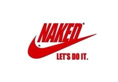 a red nike logo with the words,'let's do it'on it