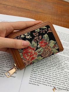 BirdinBag - Versatile Zipper Wallet with Multiple Card Slots and Elegant Contrast Binding Cute Wallets, Card Organizer, Christmas Accessories, Cushion Pattern, Card Patterns, Card Storage, Leather Pattern, Zipper Wallet, Small Wallet