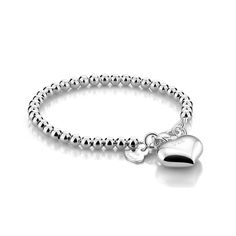 PRICES MAY VARY. Wrap your wrist with this elegant sterling silver beaded chain bracelet. Made with Italian artisan techniques, each bead is individually strung by hand, creating a timeless classic that remains a classic to this day. Sophisticated and bold, this bracelet instantly elevates a casual or sophisticated outfit, allowing you to effortlessly style from morning to night. Wear it alone for a stunning look, or layer it with other bracelets for a cool fashion statement The material is hand Silver Coin Jewelry, Solid Silver Bracelets, Sterling Silver Bead Bracelet, Silver Bead Bracelet, Stylish Bracelet, Bead Chain, Coin Jewelry, Chain Jewelry, Sterling Silver Heart