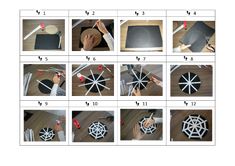 the instructions for making an origami spider web