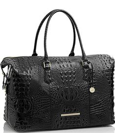 BRAHMIN Melbourne Collection Duxbury Crocodile-Embossed Weekender | Dillard's Designer Embossed Travel Bags, Designer Embossed Formal Bag, Designer Formal Bag With Embossed Details, Designer Embossed Bags For Formal Occasions, Designer Formal Embossed Bags, Luxury Embossed Formal Bags, Luxury Embossed Travel Bags, Classic Formal Bags With Embossed Details, Luxury Rectangular Embossed Bag