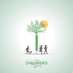 the children's day poster is designed to look like they are going to school