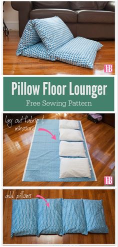 the instructions for how to make a pillow floor lounger