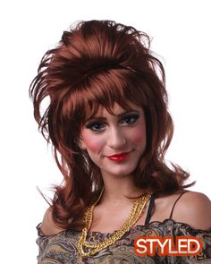 Peg Bundy | by Sepia Costume Wigs in Black, Synthetic Hair Women's Wigs | Best Wig Outlet Groupie Style, Peg Bundy, Peggy Bundy, Bobbi Boss Wigs, Afro Natural Hair, Bang Wig, Wig Outlet, Huge Hair, Afro Natural