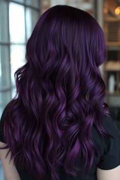 Midnight Purple Hair, Dark Purple Hair Color, Midnight Purple, Purple Ombre Hair, Dark Purple Hair, Vivid Hair Color, Violet Hair, Hair Color Purple