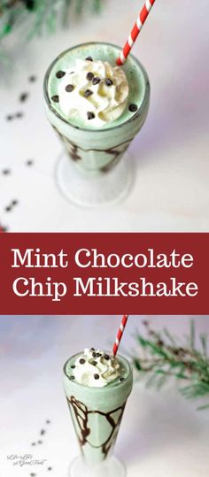 chocolate chip milkshake with whipped cream in it