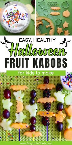 easy healthy halloween fruit kabobs for kids to make with the help of an adult