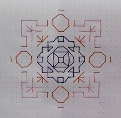 an image of a drawing on paper with lines in the shape of hexagons