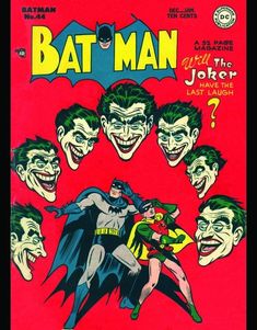 the cover to batman and joker's last laugh, with many faces painted on it