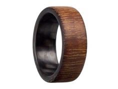 a wooden ring is shown against a white background with the wood inlayed to it