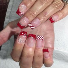 Perfect Snowflake, Holidays Nails, Christmas Snowflakes Nails, Snowflake Nail Design, Festive Nails, Snowflake Nail, Holiday Nails Winter, Multicolored Nails, Nail Station