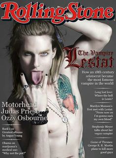 the cover of rolling stone magazine showing a woman with her tongue out and hands on her face