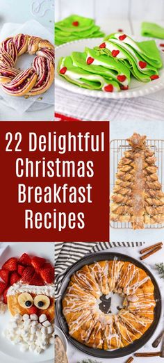 twelve delicious christmas breakfast recipes that are perfect for the holiday season, including cookies and desserts