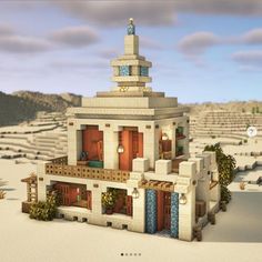 Minecraft Build Ideas Village, Minecraft Sandcastle Build, Sand Base Minecraft, Minecraft Pottery Shop, Small Desert House Minecraft, Sandstone Houses Minecraft, Minecraft Desert Temple Ideas, Minecraft Desert Design