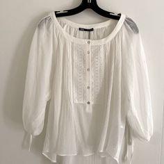 Zara Blouse New W Tags , White Lacy Mix 100% Cotton Top. Size Small Boho Chic Zara Blouse For Summer Daywear, Bohemian Blouse For Daytime, Zara Beach Blouse, Zara Bohemian Tops For Day Out, Peasant Style Blouse For Day Out, Zara Bohemian Blouse For Day Out, Bohemian Long Sleeve Tops For Daytime, Elegant Long Sleeve Blouse For Daytime, Zara White Blouse For Day Out