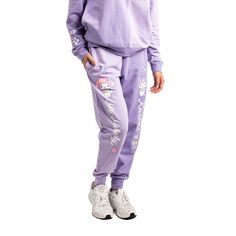 Step into a world of whimsy and comfort with the Hello Kitty & Friends My Melody and Kuromi Women's Lilac Hoodie and Joggers 2-Piece Set. This charming ensemble is perfect for fans who cherish style and comfort.

- Size: Small
- Color: Lilac
- Material: 60% Cotton, 40% Polyester
- Gender: Female
- Age Group: Adult

The hoodie features delightful graphics of My Melody and Kuromi, adding a playful touch to your casual wear. The cozy attached hood enhances its charm, making it ideal for chilly days Playful Cotton Sweatpants For Loungewear, Purple Cotton Sweatpants For Spring, Purple Cotton Sweatpants For Loungewear, Casual Purple Loungewear Sweats, Casual Purple Sweats For Loungewear, Lilac Hoodie, Kuromi And My Melody, My Melody And Kuromi, Melody And Kuromi