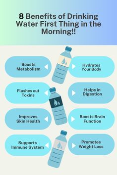 Looking for a simple way to improve your health? Start your morning with a glass of water! 💧 This pin covers 8 amazing benefits of drinking water first thing, from boosting metabolism and digestion to promoting glowing skin and supporting your immune system. It’s an easy, natural habit that can help flush out toxins and even aid in weight loss. Add this to your morning routine for a healthier, more energized day! 🌿 #HydrationGoals #HealthyLiving #MorningRoutine #WellnessTips #WaterBenefits #NaturalHealth #BoostMetabolism Drinking Water Benefits, 8 Glasses Of Water A Day, Easy Ways To Drink More Water, Wellness Wednesday Ideas For Work, Drink Water Motivation, Drinking More Water Benefits, Hydration Tips Drinking Water Benefits, Cold Water Benefits, Importance Of Drinking Water