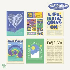 the front and back covers of nct dream art prints, including one for life is still going on