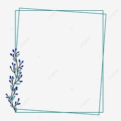 a square frame with blue flowers on the edges and a green border around it, hand drawn