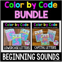 the color by code bundle for learning colors and numbers with matching letters to match them