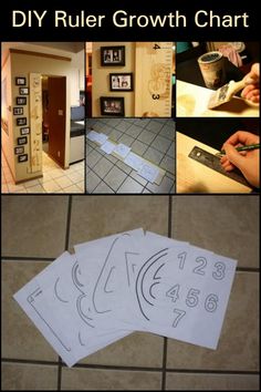 some pictures and instructions for how to make a diy ruler growth chart