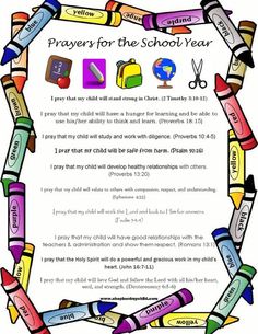 a prayer for the school year with crayons