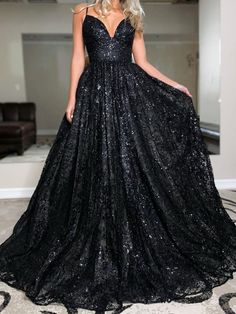 Silhouette:?A Line Waist: Natural Sleeve Length: Sleeveless Fabric:?Lace Shown Color:?Black Built-In Bra: Yes Prom Dresses Open Back, Black Dress Formal, Long Prom Dresses, Prom Dresses Online, Black Evening Dresses, Prom Dresses Lace, Jeans Outfit, Formal Evening Dresses, Prom Party Dresses