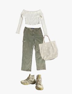 Casual Outfit Green Outfit, Cargo Pants, High Top Sneakers, Sweaters For Women, Casual Outfits, White, Green