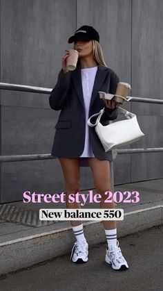 Fashion 2023  • Street style   • New balance   • Sneakers 2023  • Fashion outfits Woman’s Sneaker Outfits, Kolarki Outfit, Europe May Outfits, Winter Wedding Shower Outfit, Casual Chic Outfit Ideas, Summer Sneakers Outfit, Street Style 2024 Summer, Oversized Blazer Outfit Street Style, New Balance 9060 Outfit