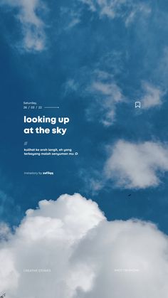 #skytipografi #tipografilangit #tipografisimple #instacreativepost Blue Sky Aesthetic Quotes, Sky Poster, Typography Design Quotes, Simplistic Wallpaper, Dreamy Artwork, Instagram Graphics, Instagram Creative Ideas, Typography Poster Design, Instagram My Story