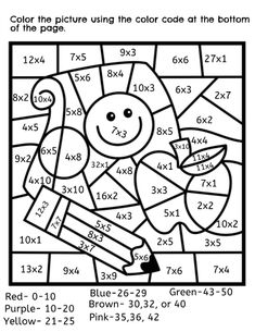 the color by number coloring page for kids with numbers to 10 and two digities