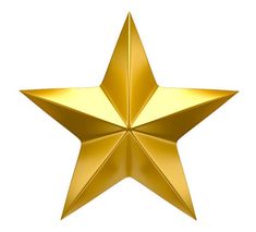 a gold star on a white background