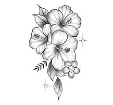 a black and white flower tattoo design