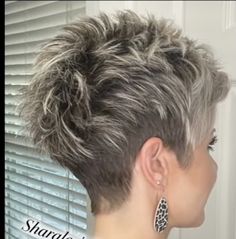 Silver Gray Hair Color Short Haircuts, Short Hair Spiked In Back, Short Spiky Grey Hair, Shirt Spiky Hair For Women, How To Spike Short Hair Tutorial, Products To Spike Hair, Spiky Pixie Haircut, Older Women Hairstyles Short, Women Hairstyles Short