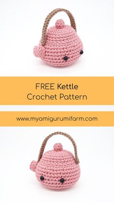 FREE Kettle - crochet pattern
www.myamigurumifarm.com Pincushion Ideas, Food Crochet, Crochet Coffee Cozy, Knifty Knitter, Bears Nails, Crochet Brooch, Crochet Fruit, Crochet Keychain Pattern, Pola Amigurumi