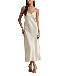 Lauren Ralph Lauren Midi Slip Dress Elegant Silk Dress For Spring Dinner, Chic Fitted Ralph Lauren Dress, Ralph Lauren Elegant Cocktail Dress, Chic Ralph Lauren Cocktail Dress, Elegant Ralph Lauren Cocktail Dress, Ralph Lauren Chic Fitted Dress, Fitted Classic Ralph Lauren Dress, Chic Ralph Lauren Formal Dress, Classic Fitted Ralph Lauren Dress