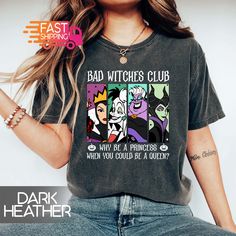 Disney Villains Shirt, Bad Witches Club Shirt, Disney Funny Villain Shirt Funny Villain, All Disney Villains, Disney Fits, Disney Villain Shirt, Disney 2024, Teachers Gifts, Disney Posters, Bad Girls Club, Outfit Primavera