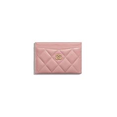 Chanel Card Holder, Chanel Store, Cute Wallets, Chanel Official, Chanel Official Website, Pink Cards, Classic Card, Pink Chanel