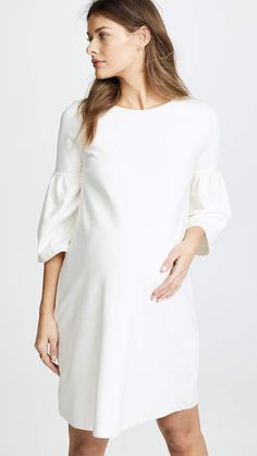 Ingrid & Isabel Ponte Bell Sleeve Dress Elegant Maternity Outfits, Dress Outfits For Work, Pregnancy Dress Outfits, Ivory Maternity Dress, Fall Maternity Dress, Pregnancy Dress, Outfits For Work, Maternity Outfits, Dresses To Wear