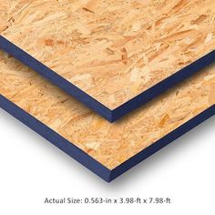 two pieces of plywood are shown with blue trimmings on the sides and bottom