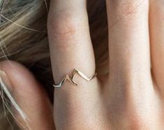 Mountain Range Ring, Mountain Ring, Mountain Jewelry, Fine Silver Jewelry, Ladies Ring, Ladies Diamond Rings, Dainty Jewelry, Sterling Ring, Cute Jewelry