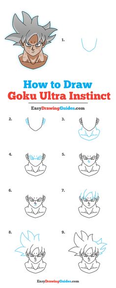 how to draw goku ultra instinct from the pokemon movie, step by step instructions