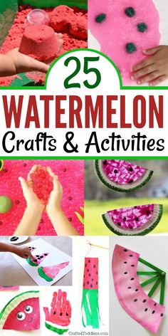 25 watermelon crafts and activities for kids to make with paper plates, strawberries,